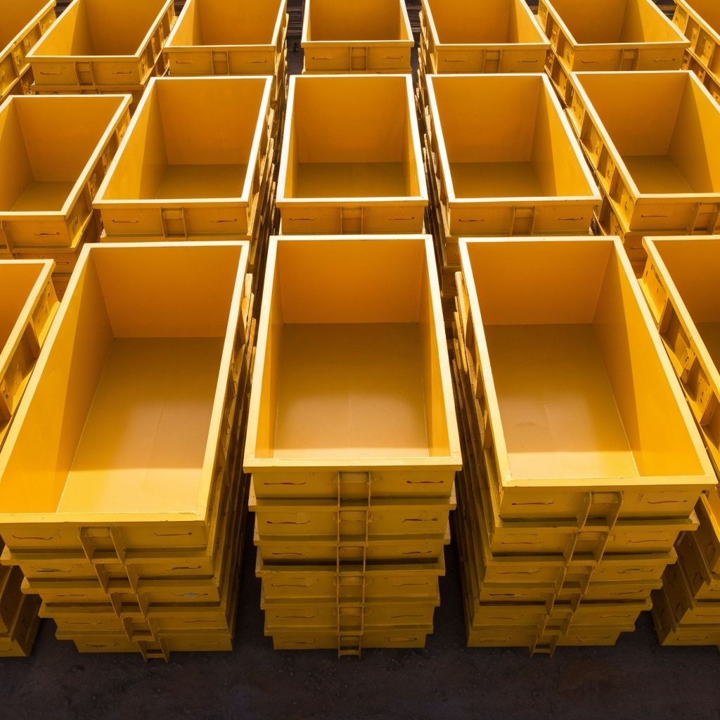 Frota de caçambas prontas para entrega